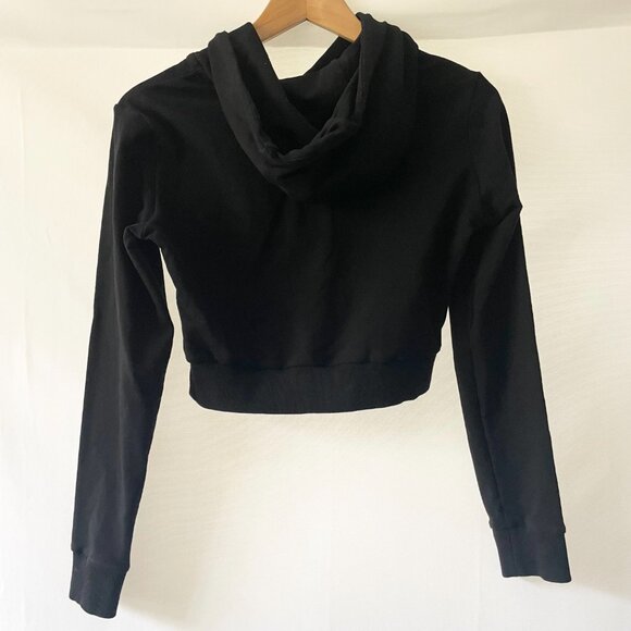 Laki Cropped Sweatshirt Black Hoodie Medium - Picture 6 of 7